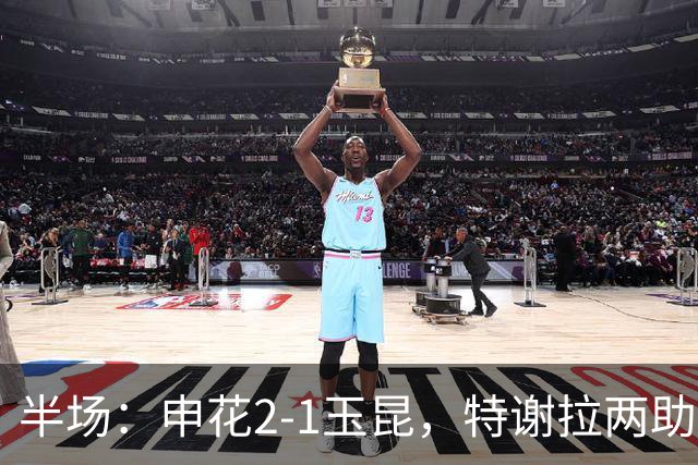 半场：申花2-1玉昆，特谢拉两助攻，克莱伯破门